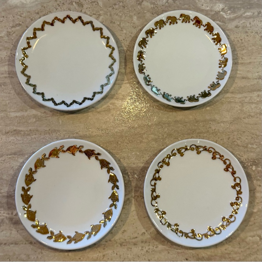 Lilly Pulitzer x Target 5” Appetizer Plates with Gold Trim (set of 4)
